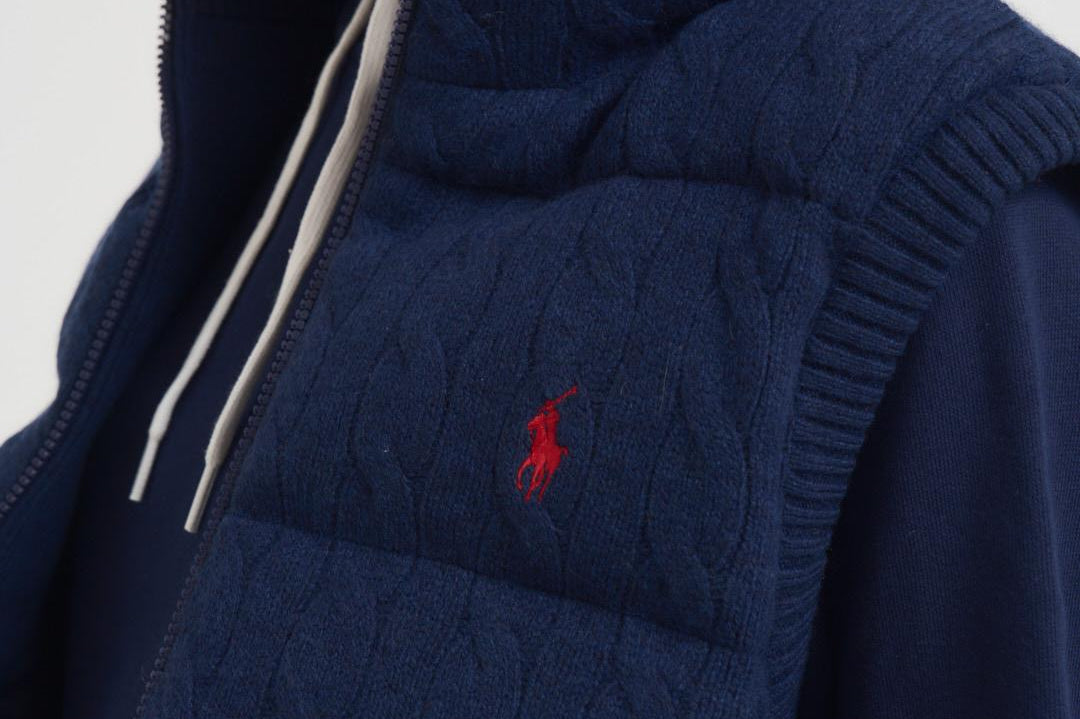 Gilet donna trapuntato in lana blu notte 211966120 500 RALPH LAUREN