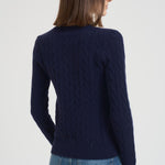 Maglia donna girocollo a treccia blu notte 211971865 003 RALPH LAUREN