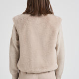 Gilet donna in eco pelliccia beige GC00071DR 1985 HERNO