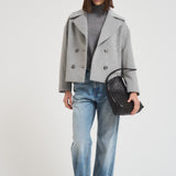 Cappotto donna corto grigio chiaro IRIS DEBORA402 ACCADEMIE TESSILI
