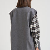 Gilet donna in panno cashmere grigio N42 X92 LIVIANA CONTI
