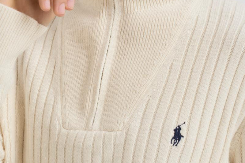 Maglia uomo a costine panna 710974167 003 RALPH LAUREN