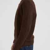 Maglia uomo a treccia marrone 710876762 029 RALPH LAUREN