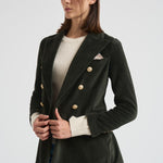 Giacca donna doppiopetto in velluto verde FD3623 G1207 CIRCOLO 1901