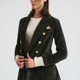 Giacca donna doppiopetto in velluto verde FD3623 G1207 CIRCOLO 1901