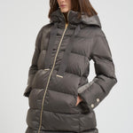 Piumino donna lungo antracite PI1304D 9480 HERNO
