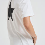 T-shirt uomo bianca con logo frontale nero GMP01220 P00087910283 GOLDEN GOOSE