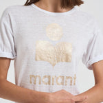 T-shirt donna Koldi bianca logo oro TS0004FA A1N10EWHLG MARANT ETOILE