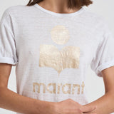 T-shirt donna Koldi bianca logo oro TS0004FA A1N10EWHLG MARANT ETOILE