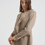 Giacca donna doppiopetto tortora 2156 52578 LUBIAM