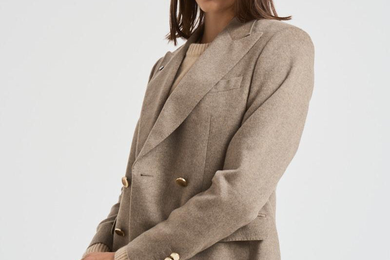 Giacca donna doppiopetto tortora 2156 52578 LUBIAM