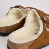 Sandalo arizona in shearling e camoscio donna 1001135 MINK BIRKENSTOCK