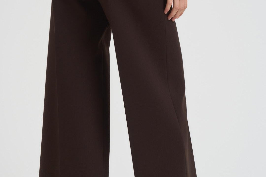 Pantalone donna a palazzo marrone L5WI53 W18 LIVIANA CONTI