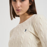 Maglia donna girocollo a treccia panna 211971865 001 RALPH LAUREN