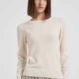 Maglia donna girocollo panna CATELINA CREAM ABSOLUT CASHMERE.