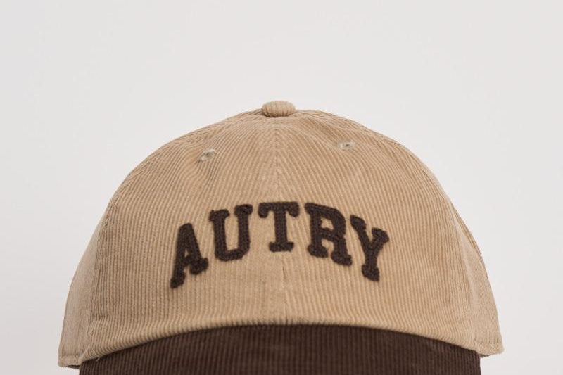 Cappellino uomo in velluto marrone e beige ACPU Q9BY AUTRY