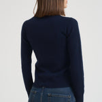 Maglia donna girocollo blu notte CATELINA NAVY ABSOLUT CASHMERE.