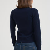 Maglia donna girocollo blu notte CATELINA NAVY ABSOLUT CASHMERE.