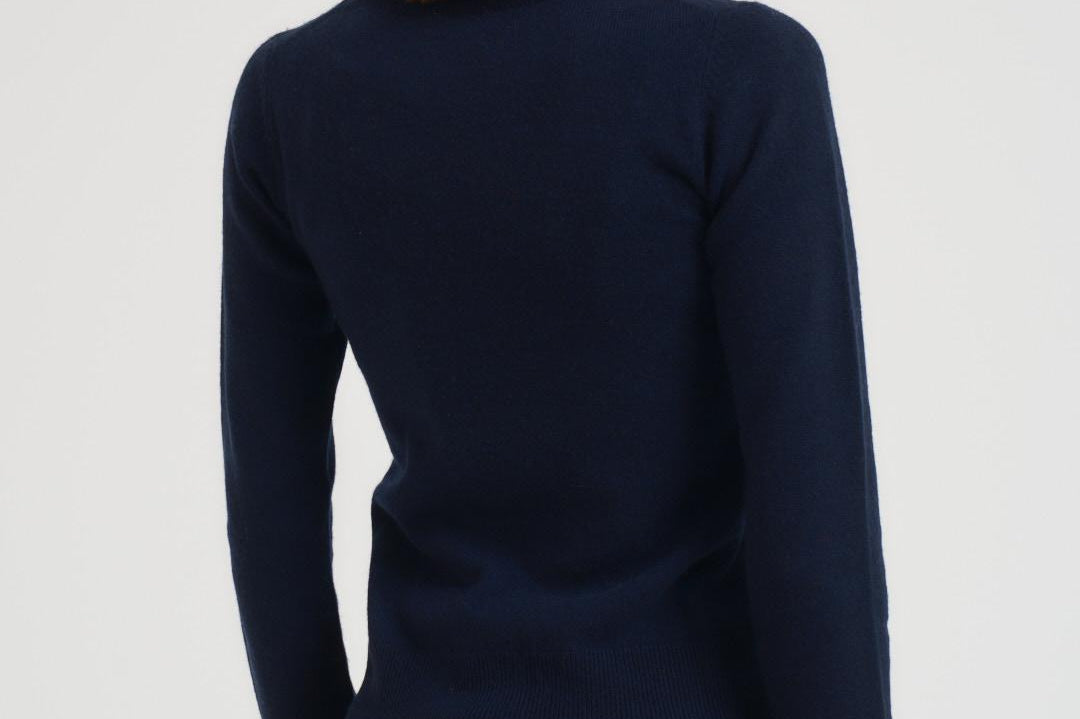 Maglia donna girocollo blu notte CATELINA NAVY ABSOLUT CASHMERE.