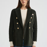 Giacca donna doppiopetto in velluto verde FD3623 G1207 CIRCOLO 1901