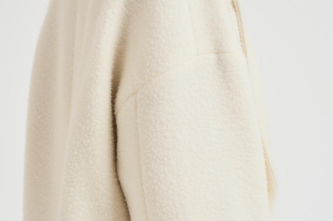 Cappotto donna midi in lana panna NAUSICA FENICE100 ACCADEMIE TESSILI