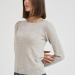 Maglia donna girocollo grigio chiaro CATELINA LIGHTGREY ABSOLUT CASHMERE.