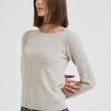 Maglia donna girocollo grigio chiaro CATELINA LIGHTGREY ABSOLUT CASHMERE.