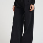 Pantalone donna a palazzo in denim nero 14336 8006NOIR FORTE FORTE