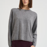 Maglia donna girocollo grigio KAIRA DARKHEATHERWAY ABSOLUT CASHMERE.
