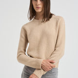 Girocollo donna maniche lunghe beige CAROLINE 02ORGANIC KUJTEN
