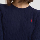 Maglia donna girocollo a treccia blu notte 211971865 003 RALPH LAUREN