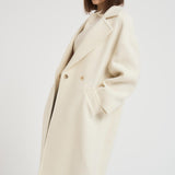 Cappotto donna midi in lana panna NAUSICA FENICE100 ACCADEMIE TESSILI