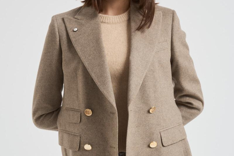 Giacca donna doppiopetto tortora 2156 52578 LUBIAM