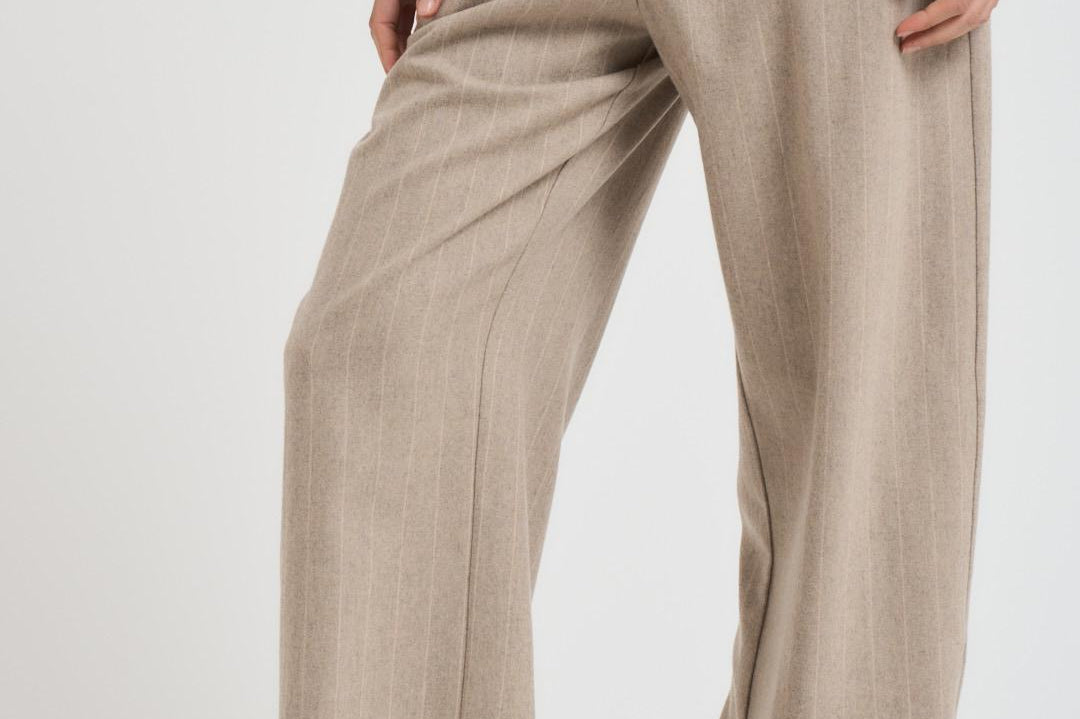 Pantalone donna carrot fit gessato tortora L33 GEST LIVIANA CONTI