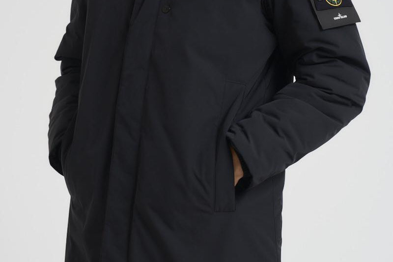 Cappotto uomo Micro Twill midi nero 7100007 S0026V0029 STONE ISLAND