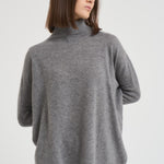 Dolcevita donna in cashmere grigio CLARA DARKHEATHERWAY ABSOLUT CASHMERE.