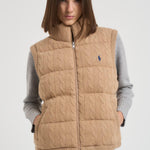 Gilet donna trapuntato in lana cammello 211966120 002 RALPH LAUREN