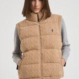 Gilet donna trapuntato in lana cammello 211966120 002 RALPH LAUREN