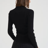 Polo donna in misto viscosa nero 31961 1433 FILIPPA K
