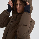 Piumino donna Laminar lungo verde militare PI002047D 7400 HERNO