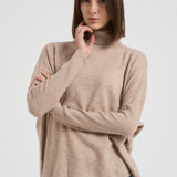 Dolcevita donna in cashmere beige CLARA CHESTNUT ABSOLUT CASHMERE.