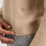 Girocollo donna maniche lunghe beige CAROLINE 02ORGANIC KUJTEN