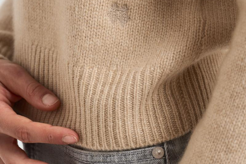 Girocollo donna maniche lunghe beige CAROLINE 02ORGANIC KUJTEN