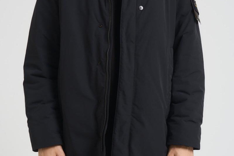 Cappotto uomo Micro Twill midi nero 7100007 S0026V0029 STONE ISLAND
