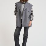 Gilet donna in panno cashmere grigio N42 X92 LIVIANA CONTI