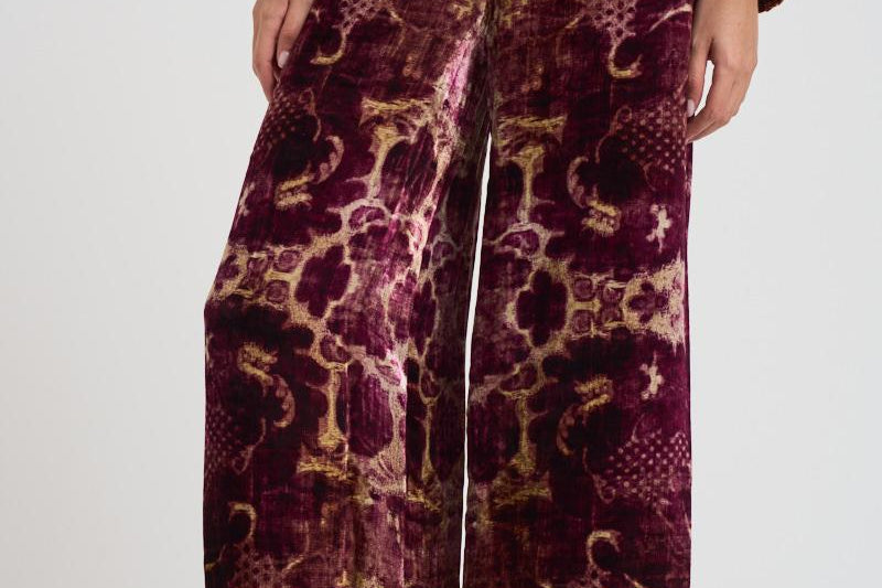 Pantalone ampio in ciniglia stampata 12599 516594 PIERRE-LOUIS MASCIA