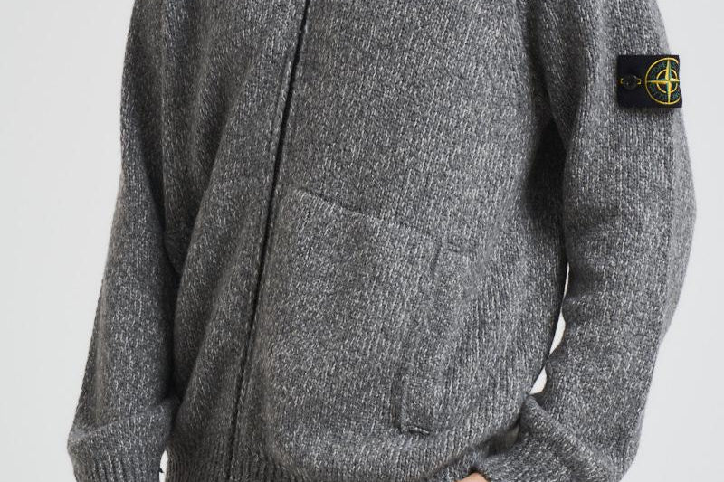 Cardigan uomo Fancy Yarn Mouliné grigio 5100051 S00N1V0M6B STONE ISLAND