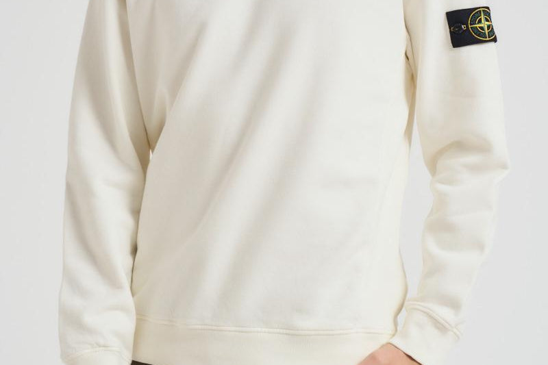 Felpa uomo girocollo bianca 6100028 S0A20V0093 STONE ISLAND