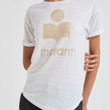 T-shirt donna Koldi bianca logo oro TS0004FA A1N10EWHLG MARANT ETOILE