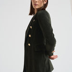 Giacca donna doppiopetto in velluto verde FD3623 G1207 CIRCOLO 1901